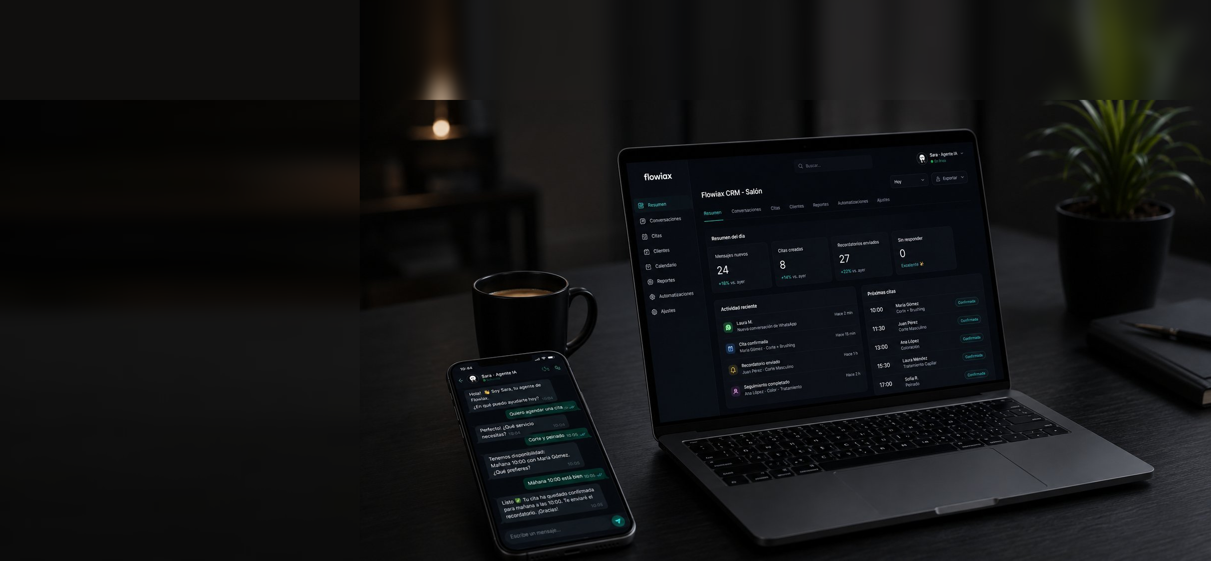 Flowiax CRM y Sara IA – citas automatizadas para peluquería